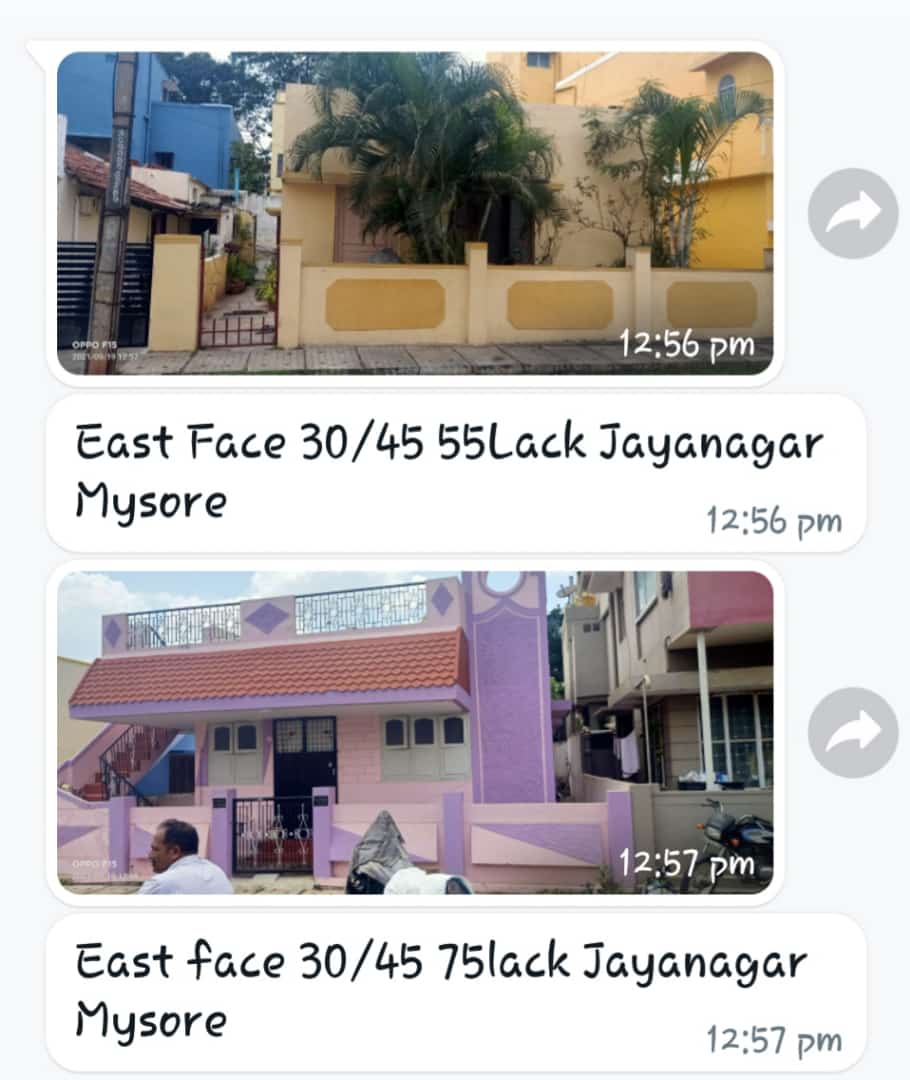 1350 Sqft  South East Corner Residential House Sale Vijayanagar, Mysore
